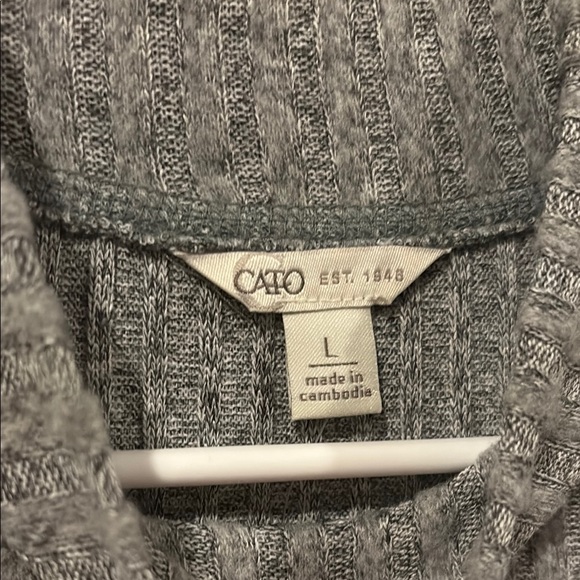 NWOT! Super soft Gray Ribbed Knit Turtleneck Dress - Picture 2 of 9